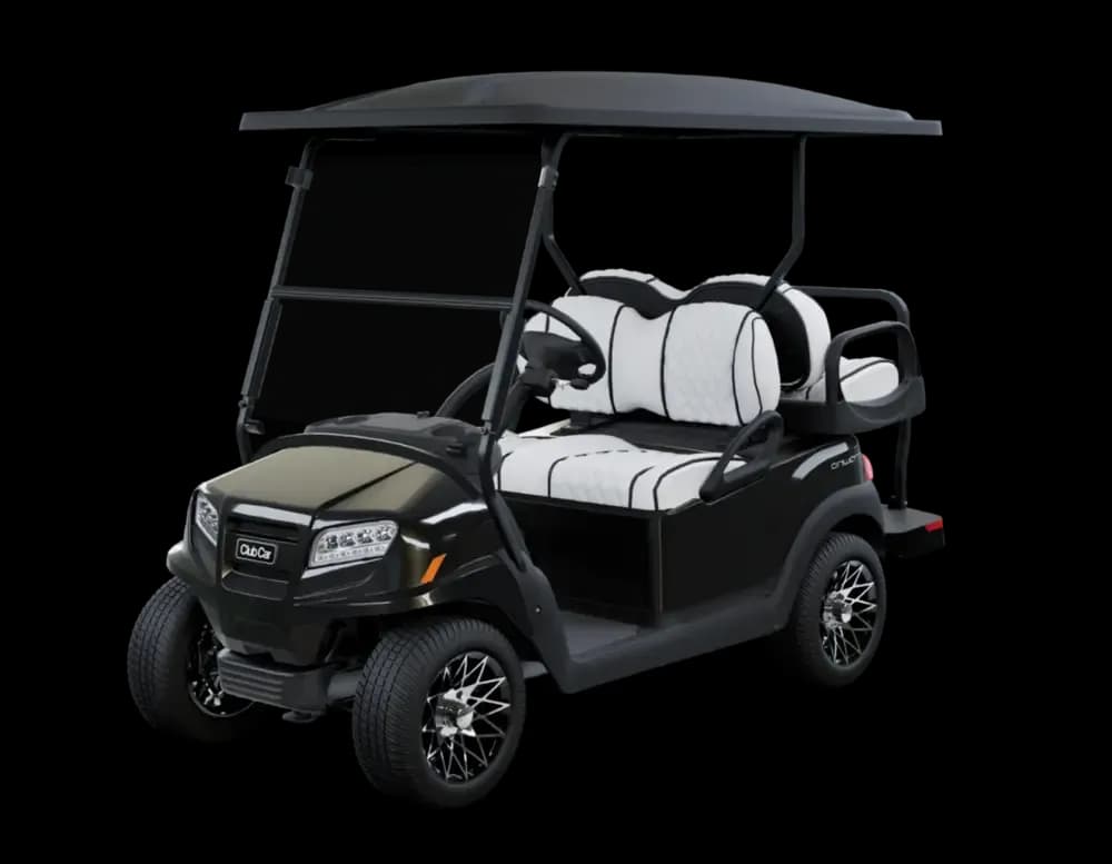 Metallic Black with Premium White Double Diamond Stitched Seats